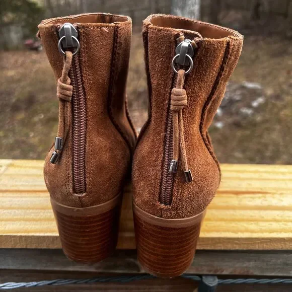 Sanctuary Refine Women's Tan Suede Leather Western Ankle Boots US Size 8.5 - Picture 9 of 16